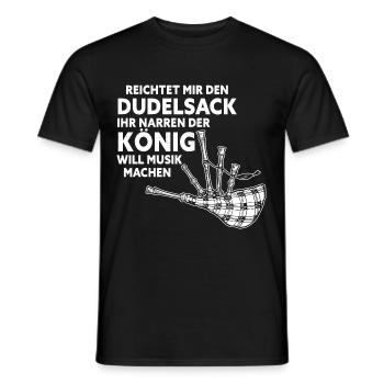 Reichtet Mir Den Dudelsack König Will Musik Machen - Männer T-Shirt - Schwarz - Vorne - AI Model Male 178 light (178cm)