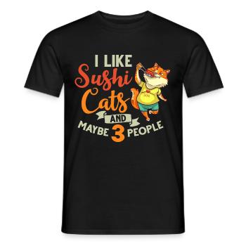 Katze Sushi Japanische Nigiri Schüssel Maker - Männer T-Shirt - Schwarz - Vorne - AI Model Male 178 light (178cm)