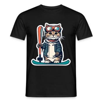 Snowboard - Männer T-Shirt - Schwarz - Vorne - AI Model Male 178 light (178cm)