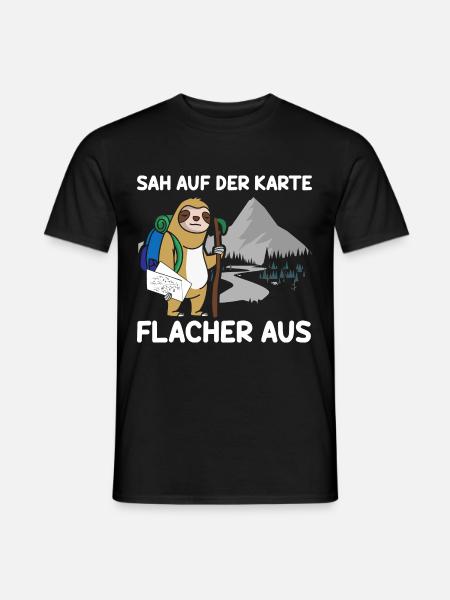Sah Auf Der Karte Flacher Aus Faultier - Männer T-Shirt - Schwarz