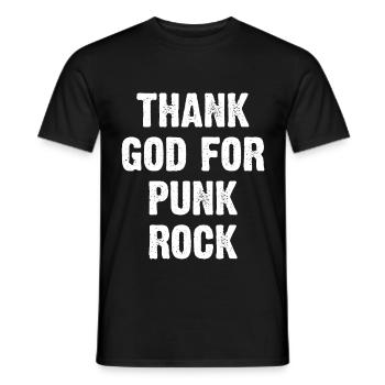 Dieu merci pour le punk rock - T-shirt homme - noir - Devant - AI Model Male 178 light (178cm)