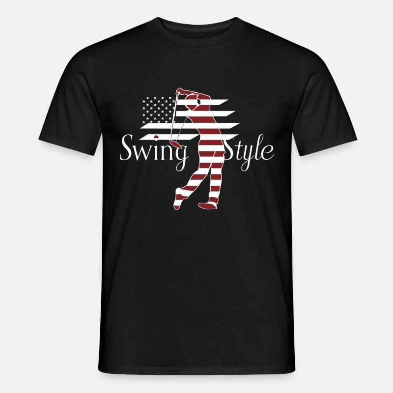 Swing Style Golf Golfing USA - Männer T-Shirt - Schwarz
