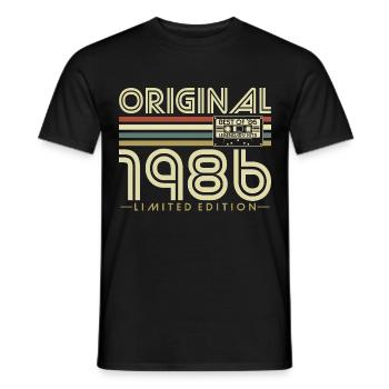 1986 Vintage Vintage Rétro Cadeau d’anniversaire - T-shirt homme - noir - Devant - AI Model Male 178 light (178cm)