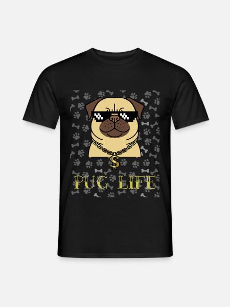 Pug live love - Men's T-Shirt - black