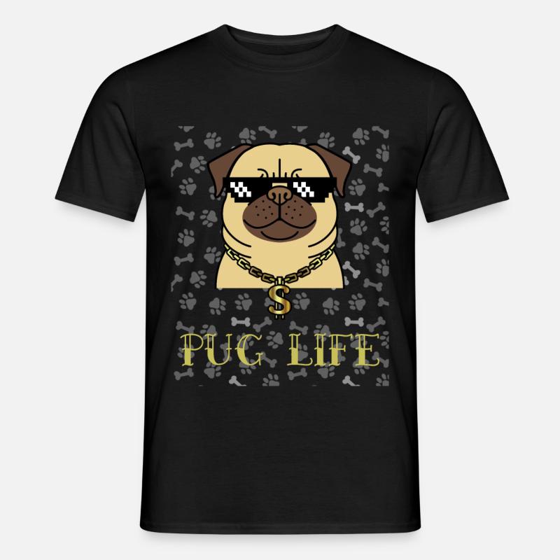 Mops Leben Liebe - Männer T-Shirt - Schwarz
