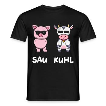 Sau Kuhl - Männer T-Shirt - Schwarz - Vorne - AI Model Male 178 light (178cm)