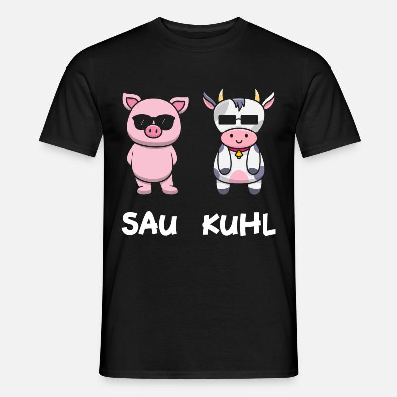 Sau Kuhl - Männer T-Shirt - Schwarz
