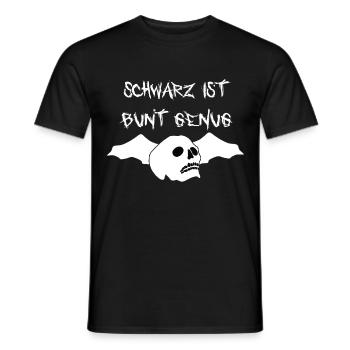 Schwarz ist bunt genug Halloween Totenkopf Flügel - Männer T-Shirt - Schwarz - Vorne - AI Model Male 178 light (178cm)