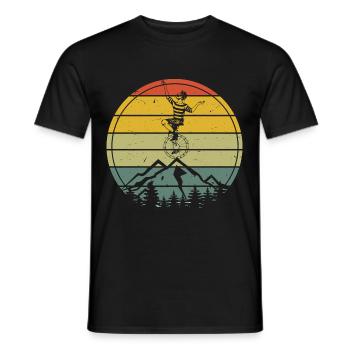 Vintage Unicycle - Men's T-Shirt - black - Front - AI Model Male 178 light (178cm)