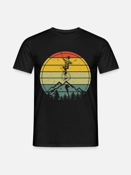 Vintage Einrad Fahrerin - Männer T-Shirt - Schwarz
