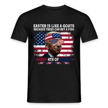Joe Biden Merry 4th Of Easter - Men's T-Shirt - black - Front - AI Model Male 178 light (178cm)