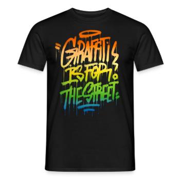 graffiti - est de la rue - T-shirt homme - noir - Devant - AI Model Male 178 light (178cm)