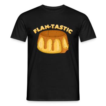 Flan - Tastic | Torte Wortspiel Lustige Sprüche - Männer T-Shirt - Schwarz - Vorne - AI Model Male 178 light (178cm)