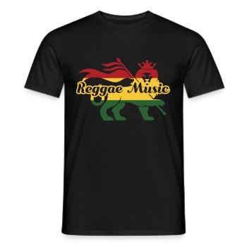 reggae - Men's T-Shirt - black - Front - AI Model Male 178 light (178cm)