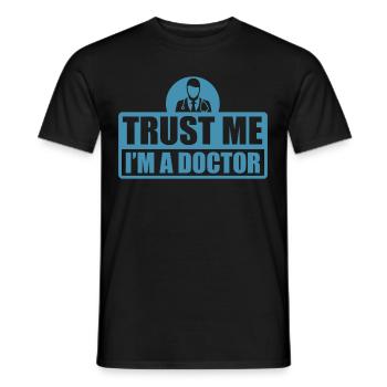 Dokter - Heren T-shirt - zwart - Voor - AI Model Male 178 light (178cm)