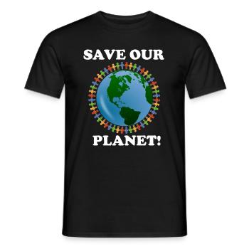 Sauvez notre planète - T-shirt homme - noir - Devant - AI Model Male 178 light (178cm)