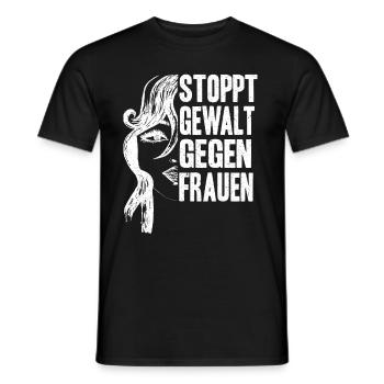 Stoppt Gewalt gegen Frauen - Männer T-Shirt - Schwarz - Vorne - AI Model Male 178 light (178cm)