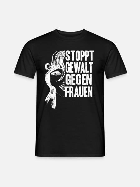 Stoppt Gewalt gegen Frauen - Männer T-Shirt - Schwarz
