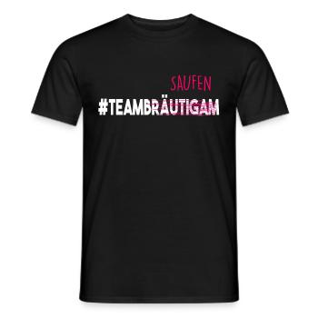 Poltern, Team Bräutigam - Männer T-Shirt - Schwarz - Vorne - AI Model Male 178 light (178cm)