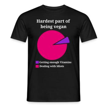 Le plus difficile d'être végétalien - T-shirt homme - noir - Devant - AI Model Male 178 light (178cm)