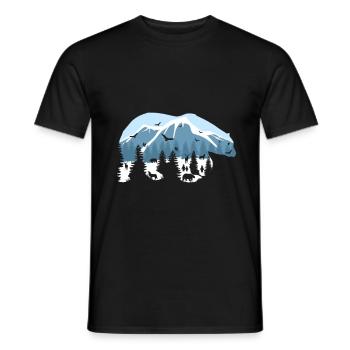 Polar bear polar bear nature conservation - Men's T-Shirt - black - Front - AI Model Male 178 light (178cm)