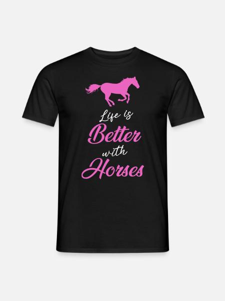 Cheval cheval d'équitation | conception - T-shirt homme - noir