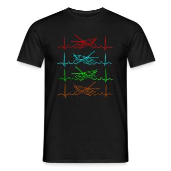 Hubschrauber Herzschlag - Männer T-Shirt - Schwarz - Vorne - AI Model Male 178 light (178cm)