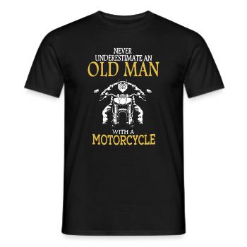 Motorcycle Grandpa Father Biker Underestimate Gift - Men's T-Shirt - black - Front - AI Model Male 178 light (178cm)