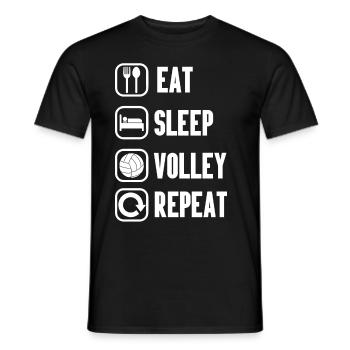 Eat Sleep Volley repeat | Volley-ball - T-shirt homme - noir - Devant - AI Model Male 178 light (178cm)