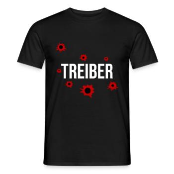 Drôle de pilote Tshirt avec des trous de balle - T-shirt homme - noir - Devant - AI Model Male 178 light (178cm)