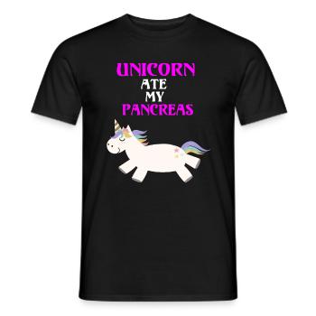 Diabète de type 1 licorne drôle pancréas - T-shirt homme - noir - Devant - AI Model Male 178 light (178cm)
