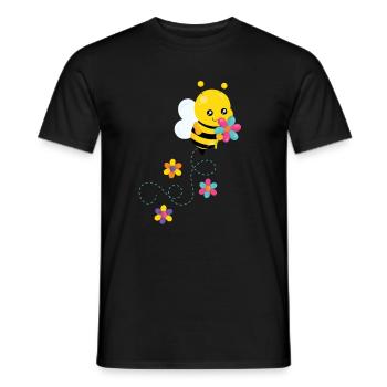 bee - Men's T-Shirt - black - Front - AI Model Male 178 light (178cm)
