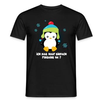 Penguins penguin penguin lover gift - Men's T-Shirt - black - Front - AI Model Male 178 light (178cm)