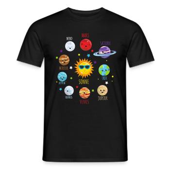 Solar system - Men's T-Shirt - black - Front - AI Model Male 178 light (178cm)