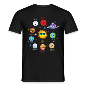 Système solaire Planètes Planètes Astronautes - T-shirt homme - noir - Devant - AI Model Male 178 light (178cm)