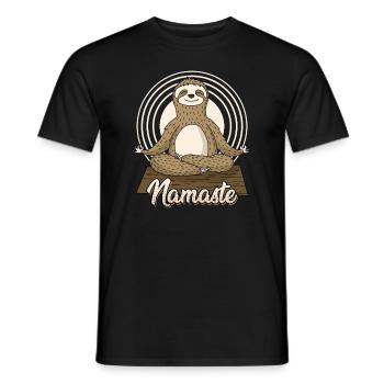 Namastay Namaste Faultier Yogamatte Yoga - Männer T-Shirt - Schwarz - Vorne - AI Model Male 178 light (178cm)