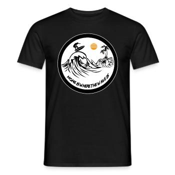 Home is where the waves surf surf surfing - Men's T-Shirt - black - Front - AI Model Male 178 light (178cm)