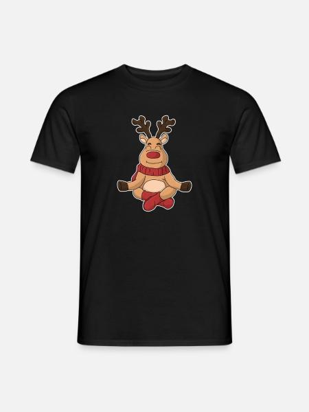 Namaste! The yoga reindeer - Men's T-Shirt - black