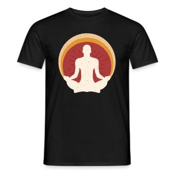 Logo vintage de méditations de yoga - T-shirt homme - noir - Devant - AI Model Male 178 light (178cm)