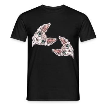 Sphynx Katze - Männer T-Shirt - Schwarz - Vorne - AI Model Male 178 light (178cm)