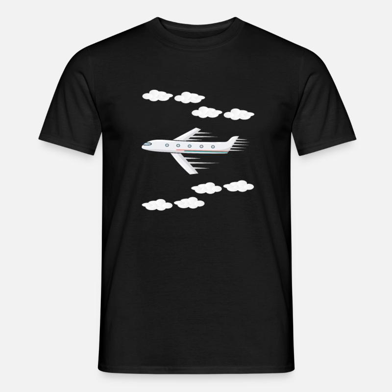 Flugzeug - Männer T-Shirt - Schwarz