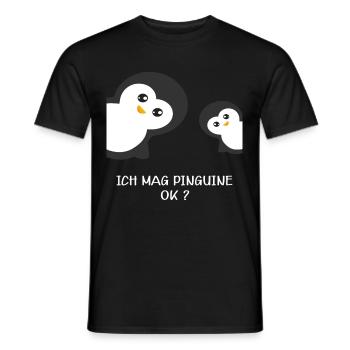 Ich Mag Pinguine Okay? | Pinguin Liebhaber - Männer T-Shirt - Schwarz - Vorne - AI Model Male 178 light (178cm)