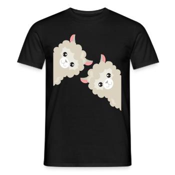 Cadeau drôle de lama alpaga - T-shirt homme - noir - Devant - AI Model Male 178 light (178cm)