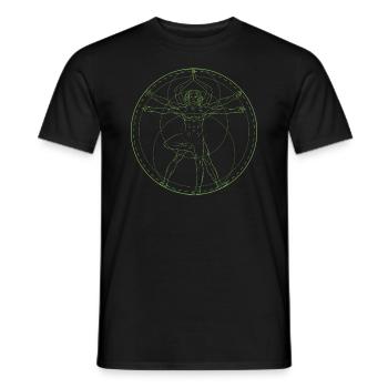 Homme de Vitruve yoga Leonardo Da Vinci - T-shirt homme - noir - Devant - AI Model Male 178 light (178cm)