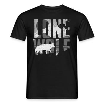Lone wolf gift - Men's T-Shirt - black - Front - AI Model Male 178 light (178cm)