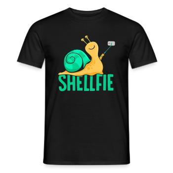 Escargot doux avec bâton étagère Escargot étagère - T-shirt homme - noir - Devant - AI Model Male 178 light (178cm)