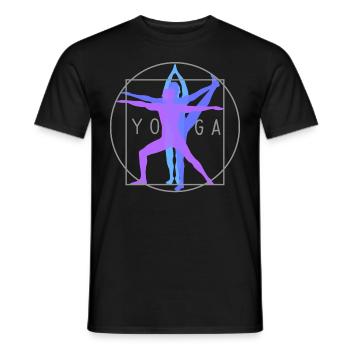 Homme de vitruve yoga yoga mouvement logo dames - T-shirt homme - noir - Devant - AI Model Male 178 light (178cm)