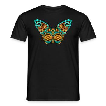 Butterfly Mandala Tatoo Tribal - Men's T-Shirt - black - Front - AI Model Male 178 light (178cm)