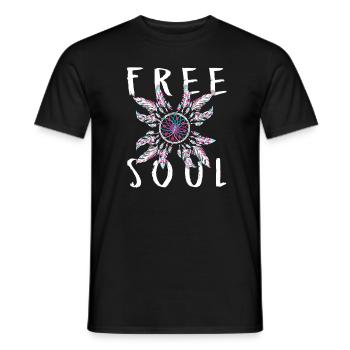 Free Soul Traumfänger Dreamcatcher Yoga Mandala - Männer T-Shirt - Schwarz - Vorne - AI Model Male 178 light (178cm)