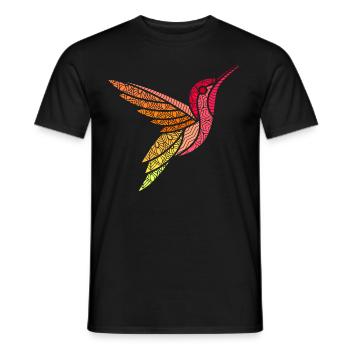 Colibri oiseau des animaux mandala oiseaux design art - T-shirt homme - noir - Devant - AI Model Male 178 light (178cm)